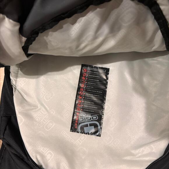 Black Ogio Backpack with Green Accents and Logo - Picture 5 of 6
